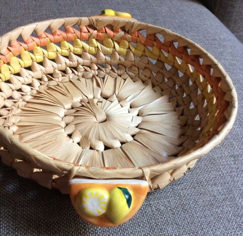 Corbeille en osier poignes agrumes (cramique) 1 Paris 17 (75)