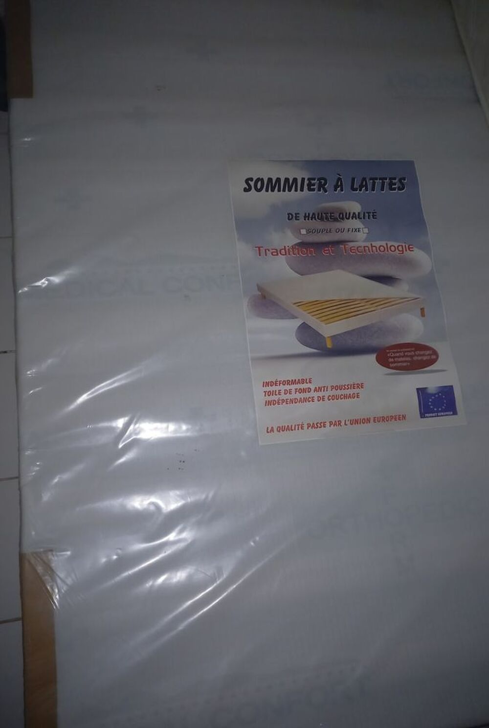 Lit 2 places - Sommier neuf Matelas T&eacute;flon Latex (140&times;190) Meubles
