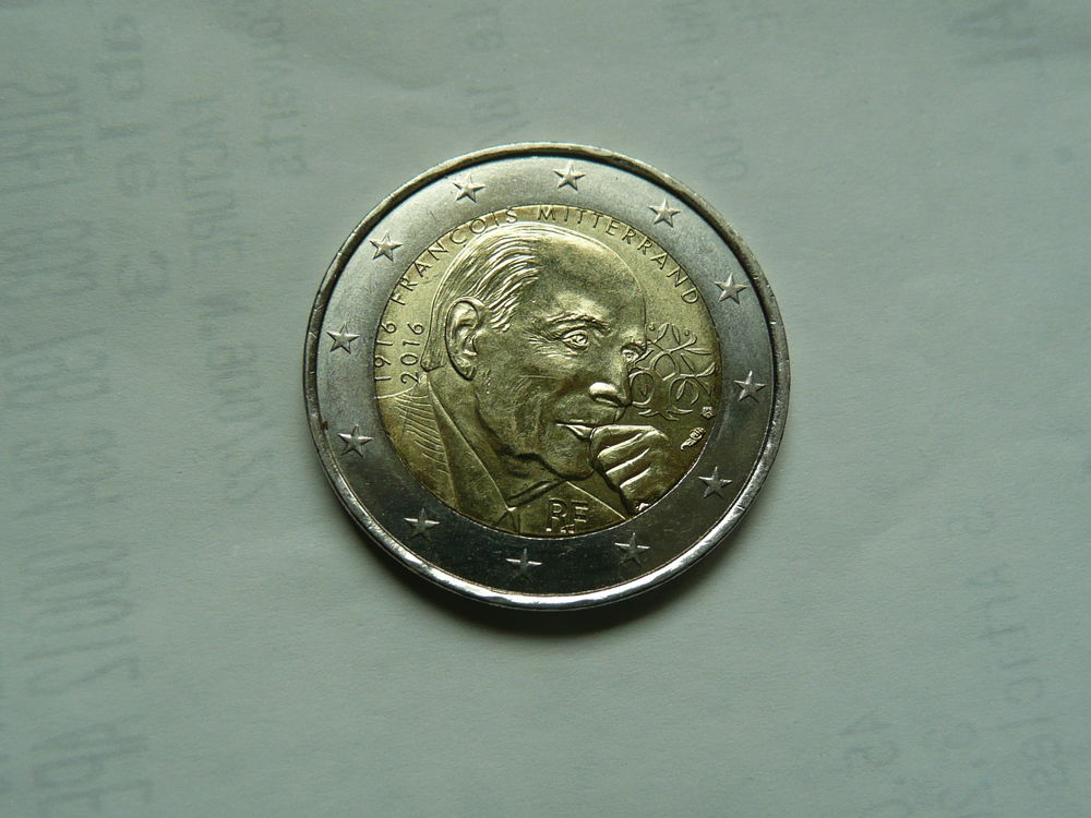 Pi&egrave;ce 2€ Comm&eacute;morative Fran&ccedil;ois Mitterrand 