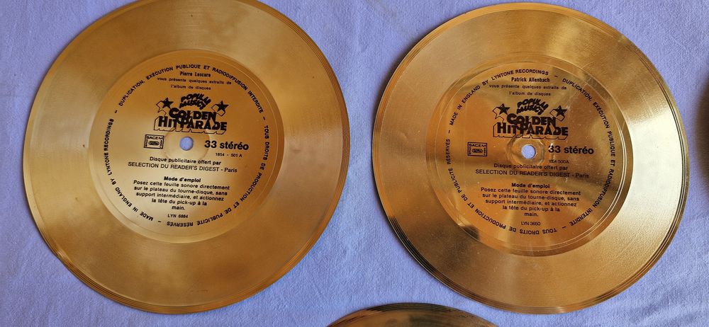 Vintage: 10 anciens disques publicitaire 33T, dima&egrave;tre 17cm
