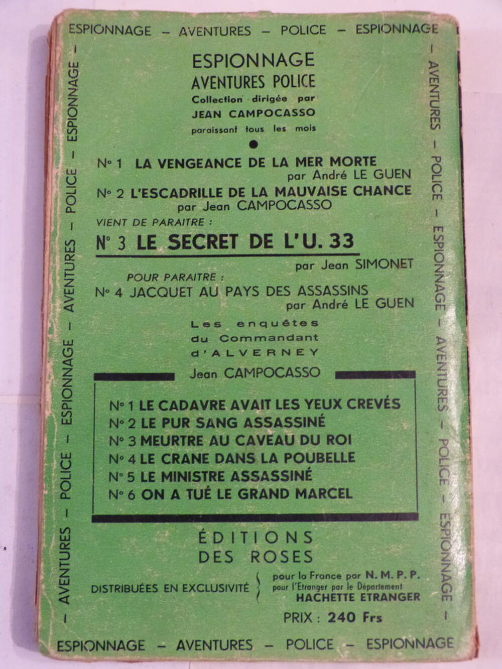 LE SECRET DE L' U 33 par JEAN SIMONET Livres et BD