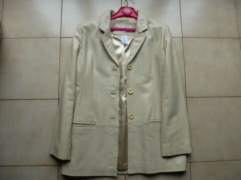 Veste en cuir beige femme (agneau) TBE 25 P�rols (34)