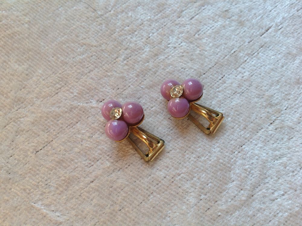 BOUCLES OREILLES IMITATION 3 PERLES &amp; DIAMANT Envoi Possible Bijoux et montres