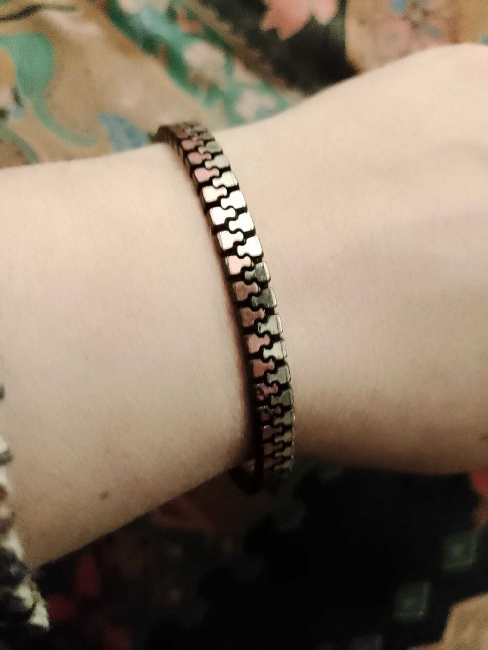 bracelet fermeture &eacute;claire rose/argent&eacute; enfants. Bijoux et montres