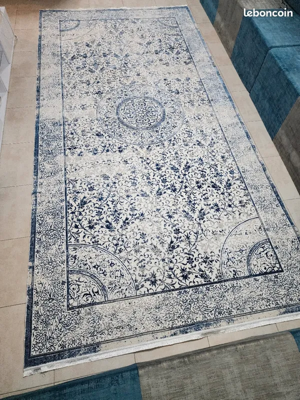 Tapis neuf salon chambre 200 x 290 cm bleu Décoration