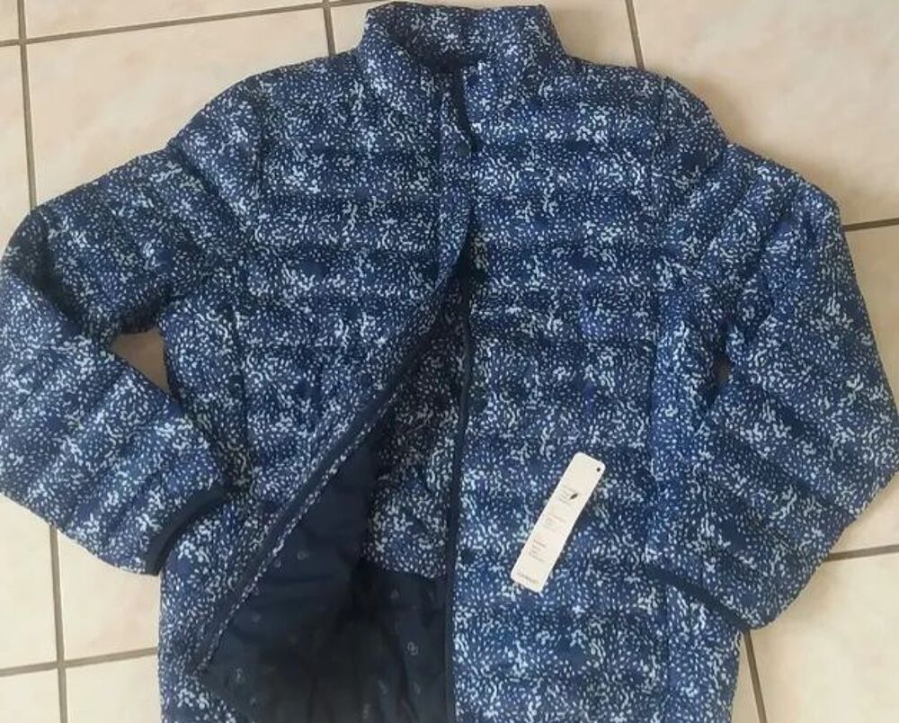 Blouson veste doudoune bleu imprim&eacute; Thermolactyl Damart T 42 Vêtements