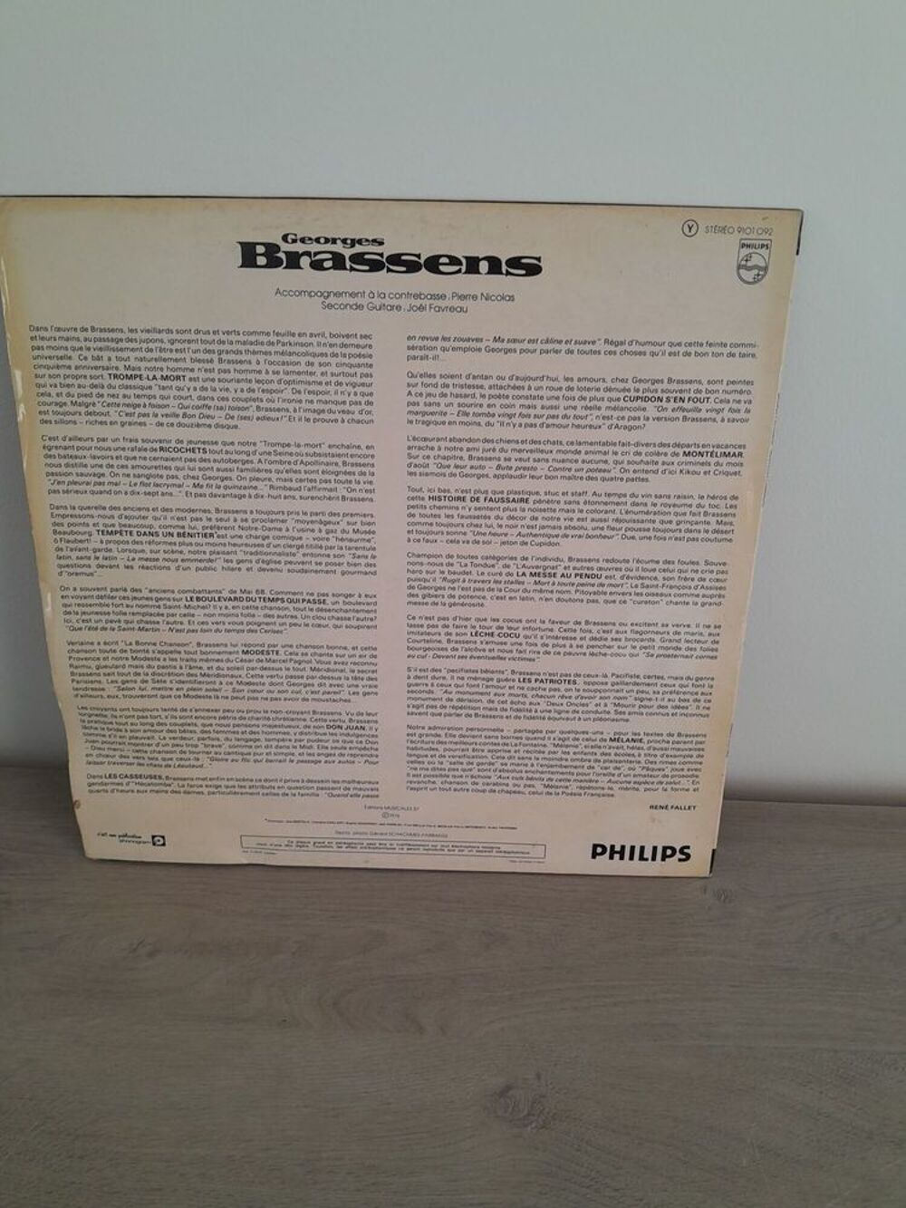 GORGES BRASSENS TEL / 0627473514 CD et vinyles