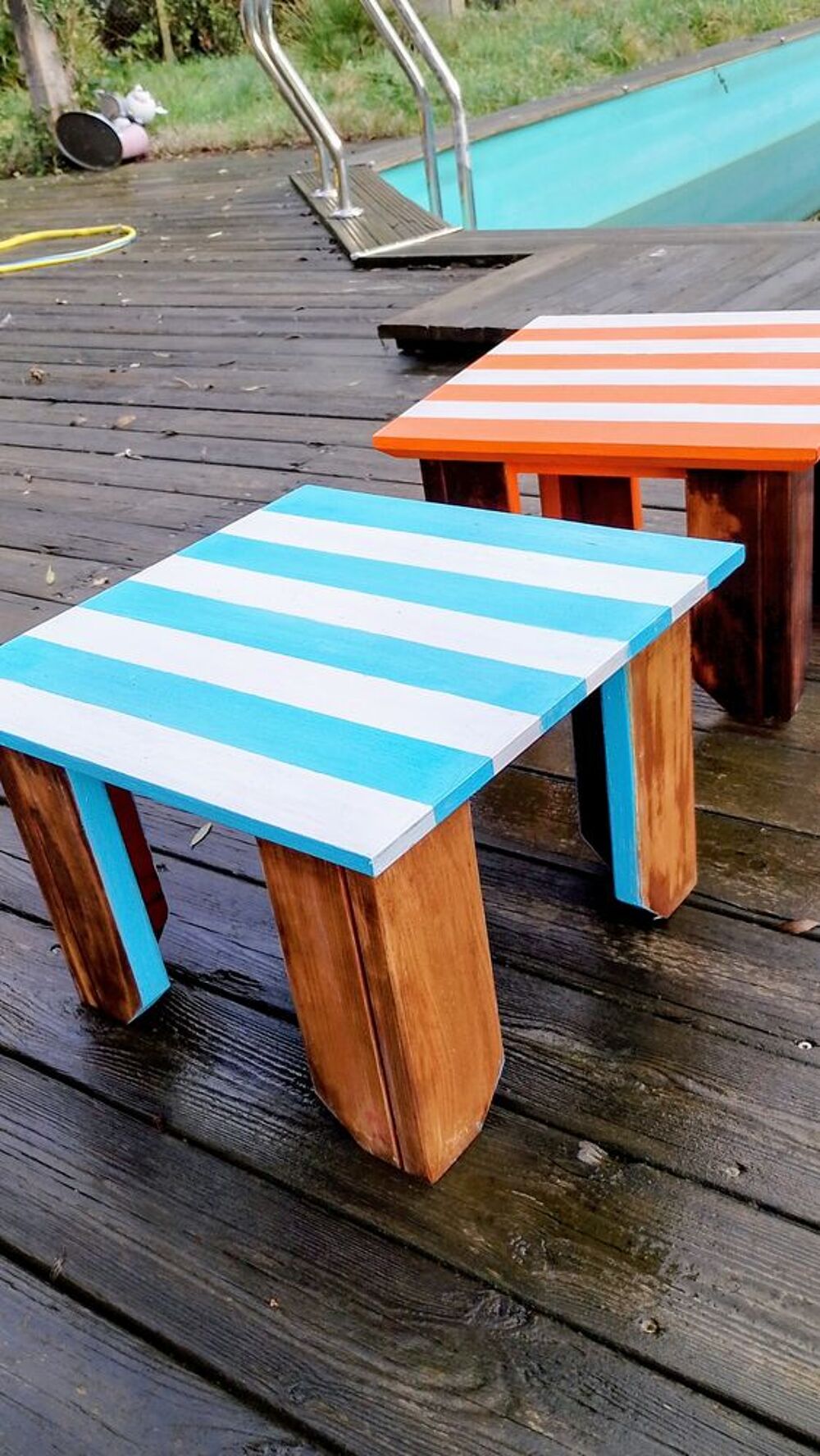 2 petits meubles de chevets relook&eacute;s vintage Meubles