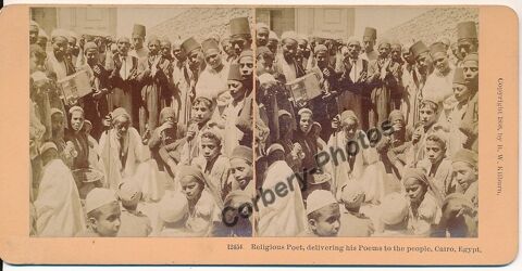 ÉGYPTE LE CAIRE Religious Poet Photographie Stéréo ca1880 0 Loches (37)