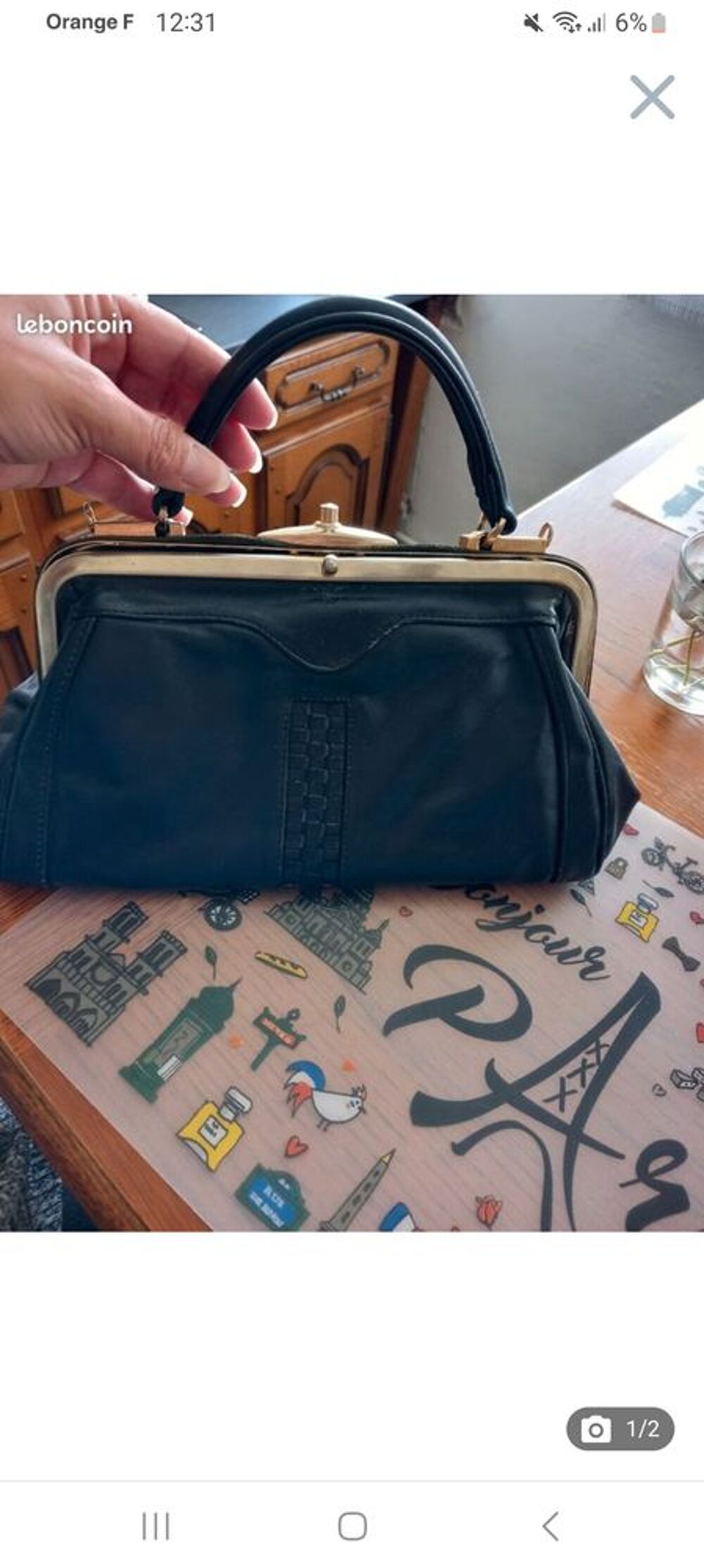 Sac a main en cuir vintage diligence Maroquinerie