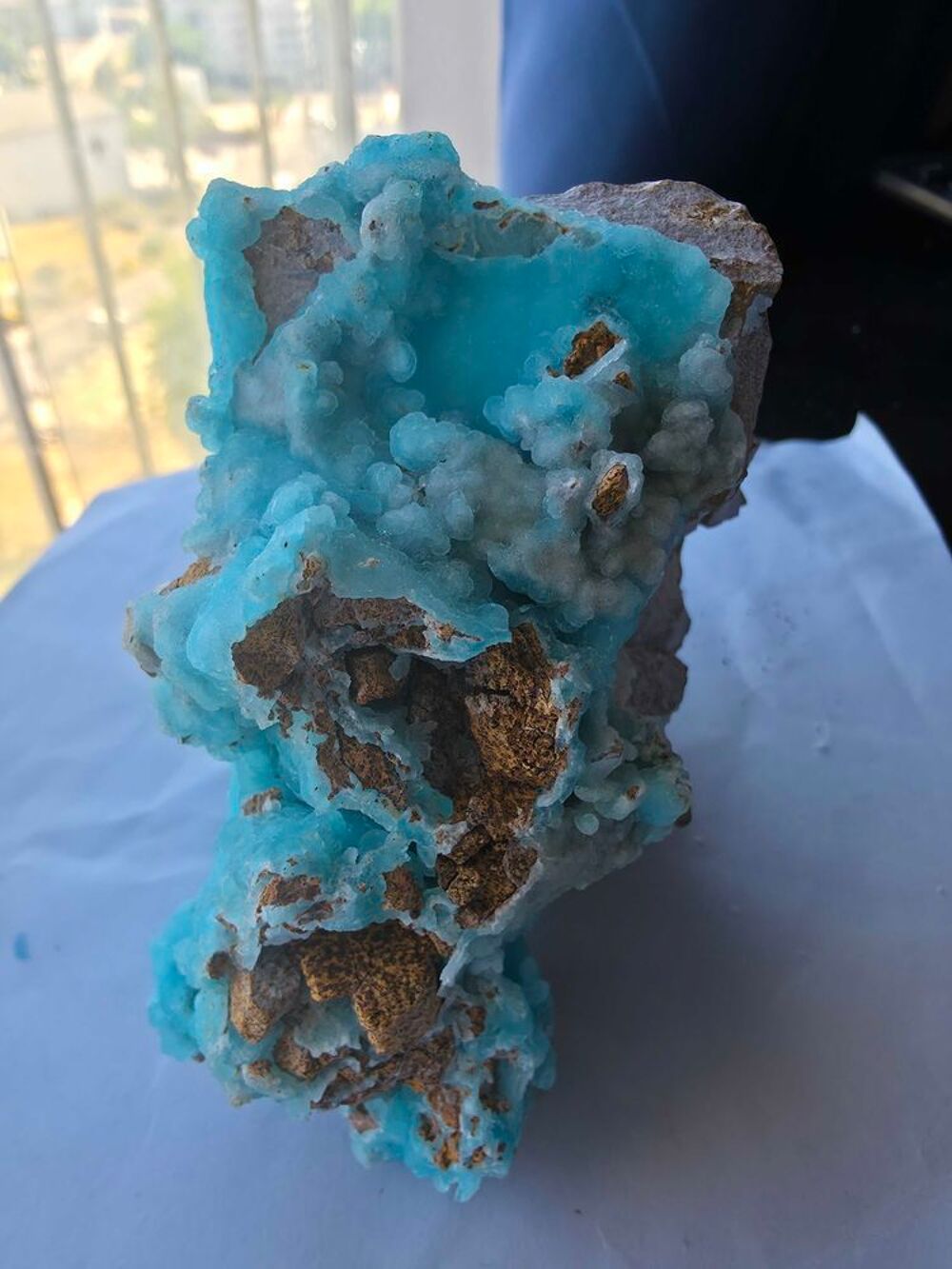 Grand Min&eacute;ral H&eacute;mimorphite Bleue Naturelle Congo-14,5 cm 