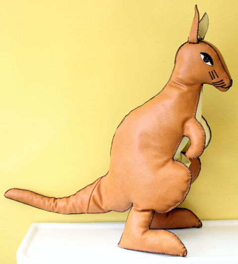 Jouet ancien KANGOUROU en vinyle cousu main 1950 50 Issy-les-Moulineaux (92)