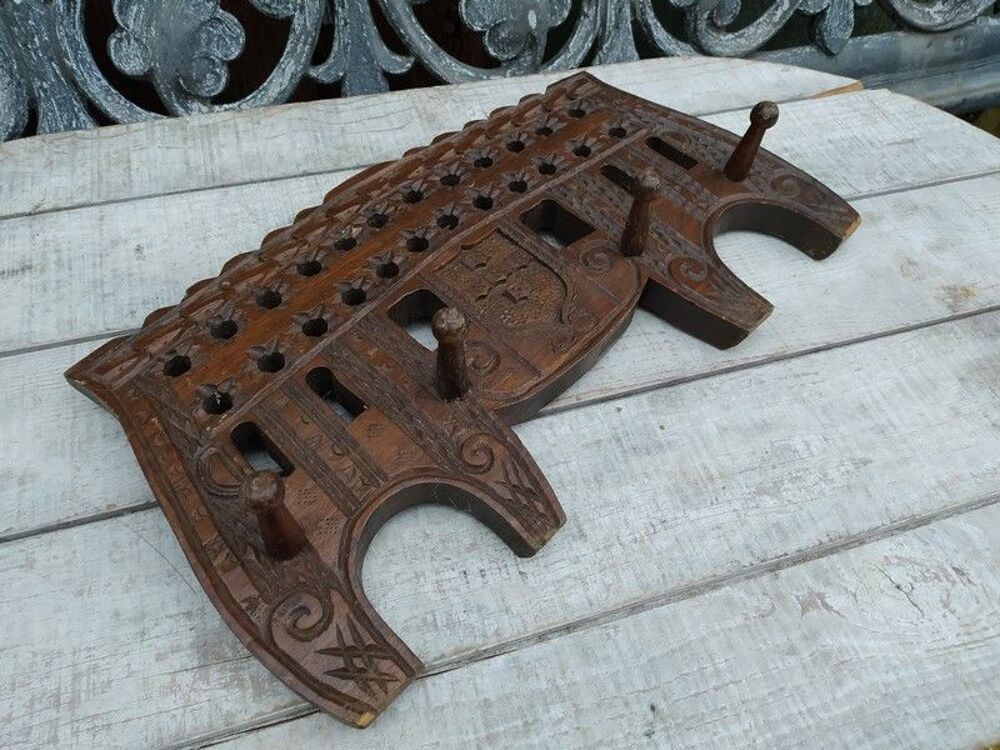 Porte Manteau Bois Sculpt&eacute; Art Populaire Meubles