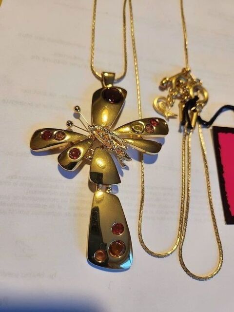 Collier Pendentif Croix Doré brillant multicolore Lacroix 435 Vigneux-sur-Seine (91)