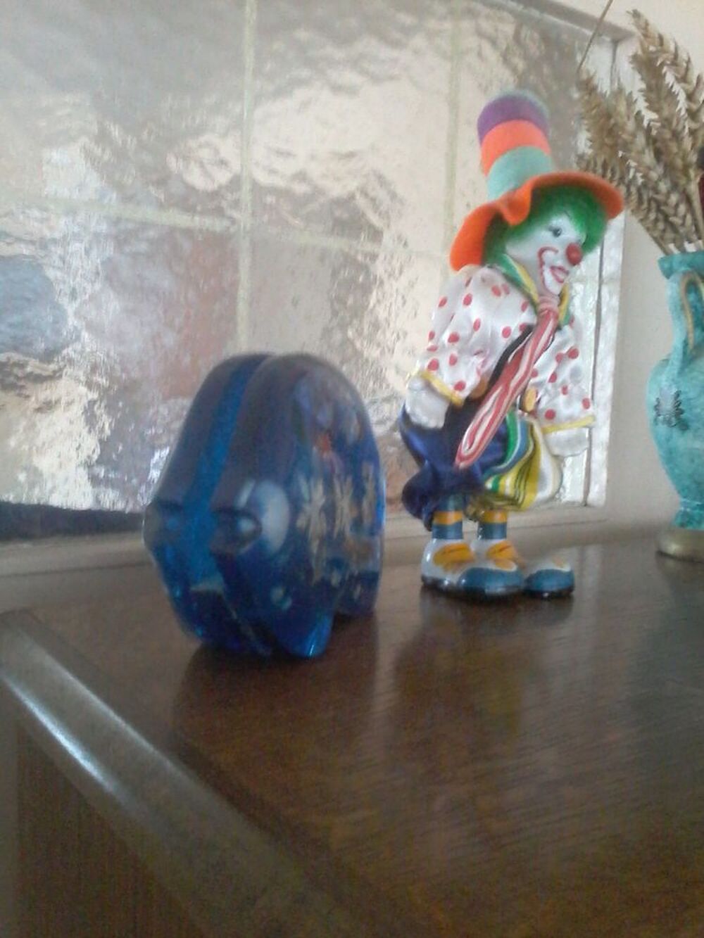 Porte courrier en cristal verre bleu pour offrir Décoration
