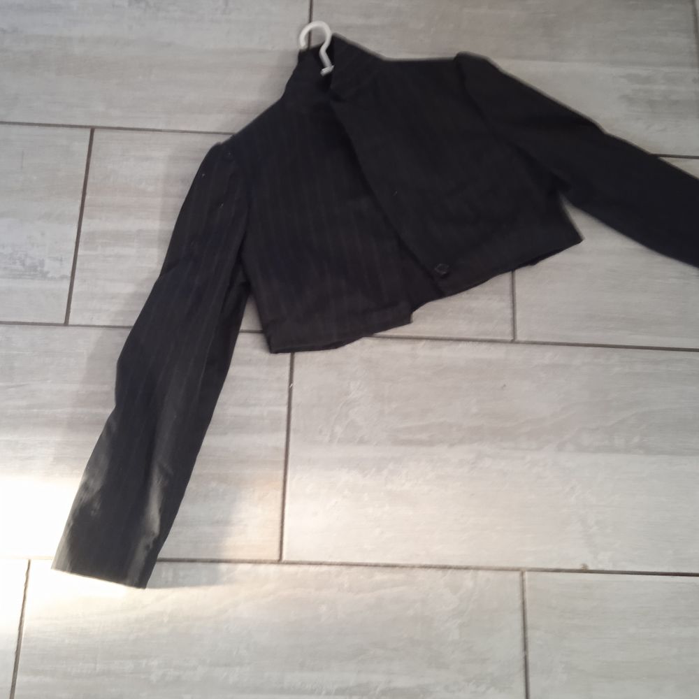 Veste blaser Manoukian T 40 ray&eacute;e gris et noir Vêtements