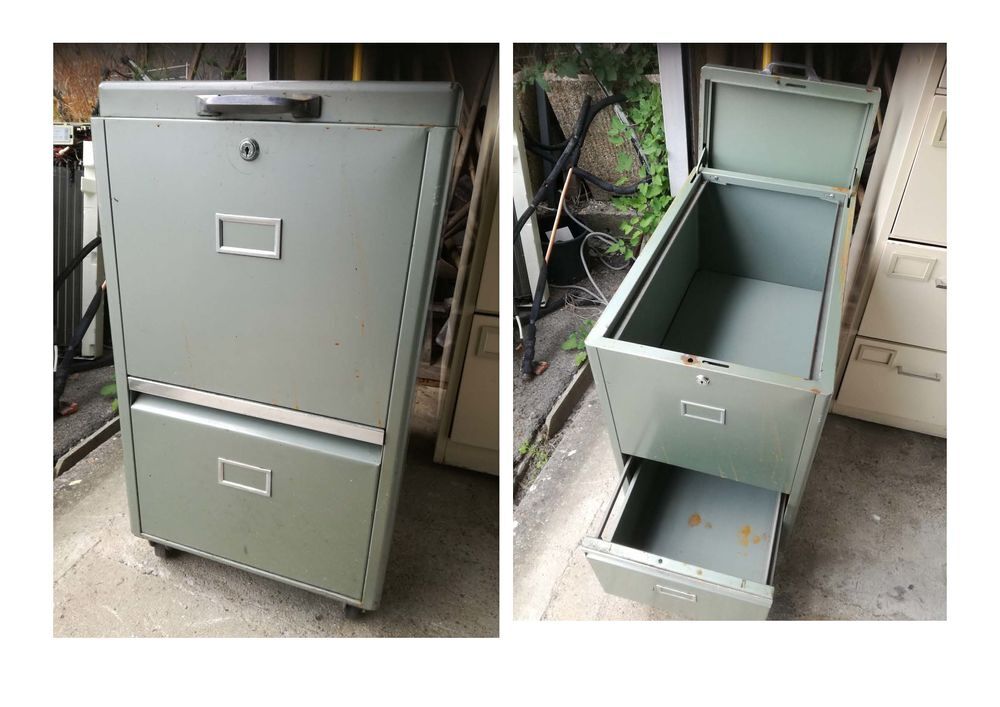 meuble de bureau vintage en m&eacute;tal Meubles