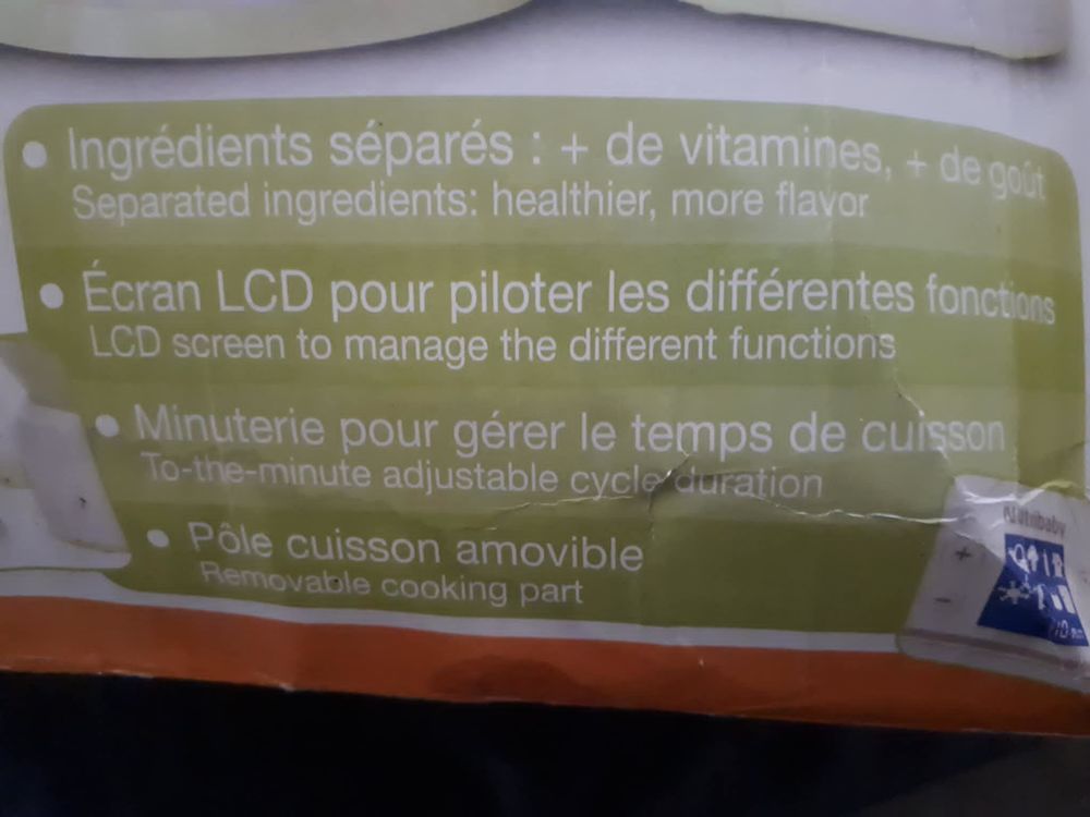 Nutribaby Babymoov st&eacute;rilise, r&eacute;chauffe, cuit &agrave; la vapeur... Puériculture
