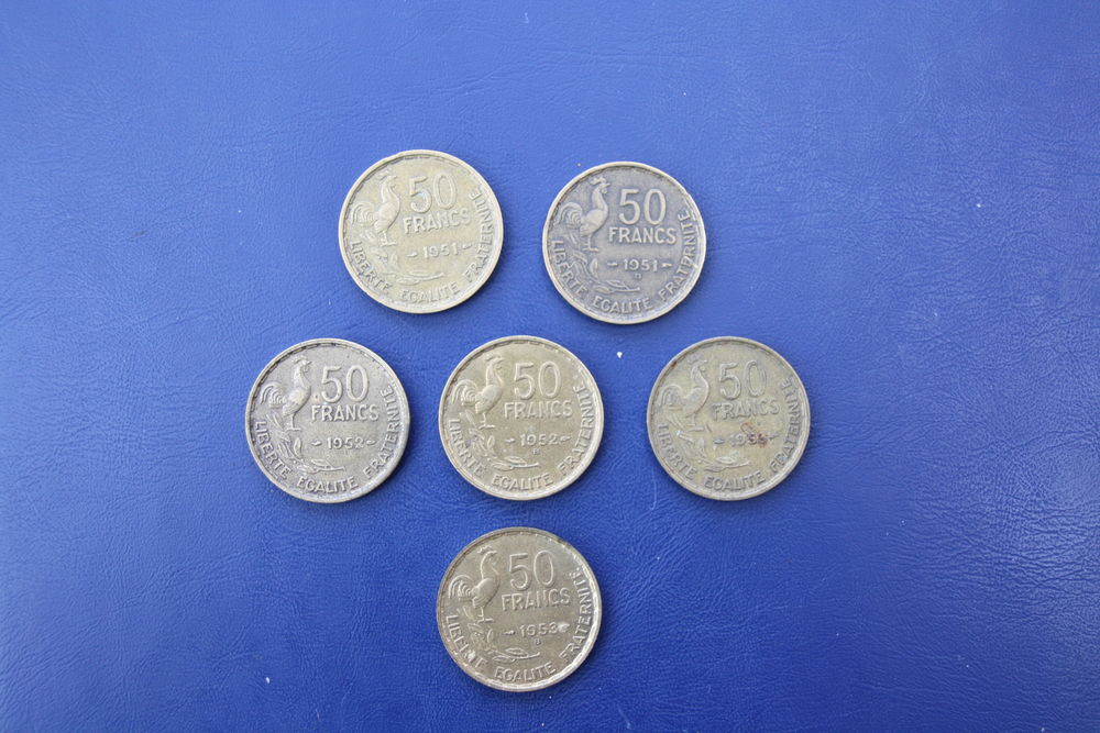 Pi&egrave;ces de monnaies de 50 Francs 