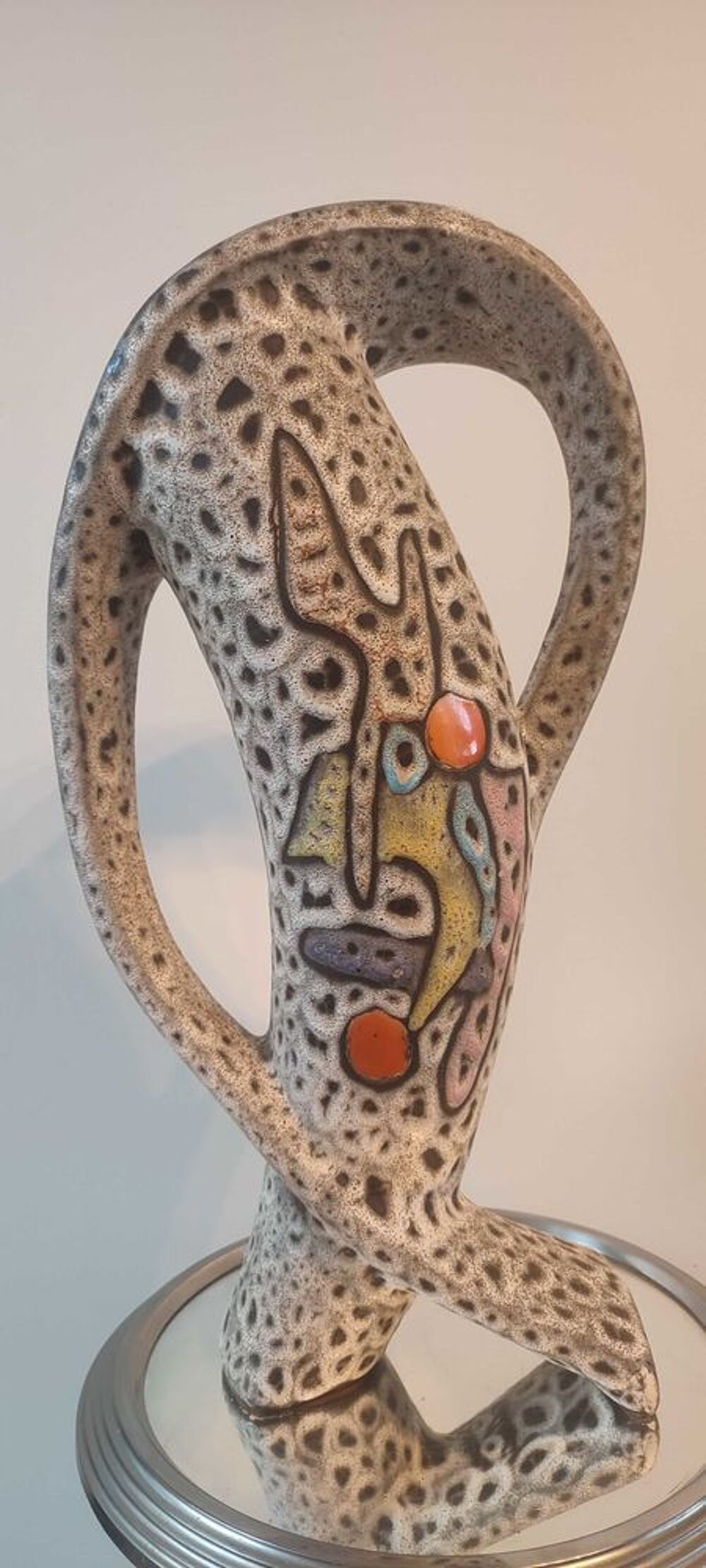 Vase Sculptural en C&eacute;ramique (43cm) Marius BESSONE Vallauris 
