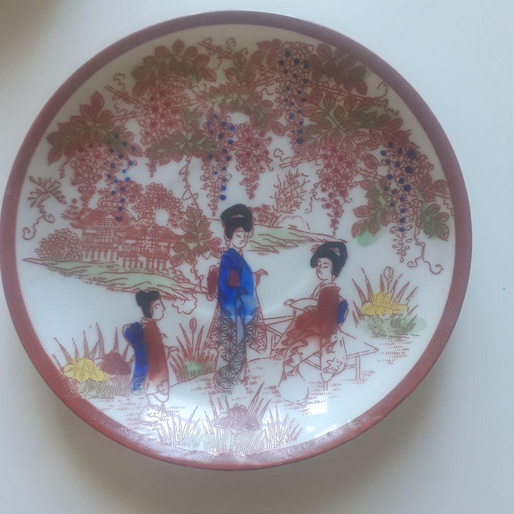 5 Ancienne Tasse et Sous Tasse en Porcelaine Fine Japonais M Cuisine