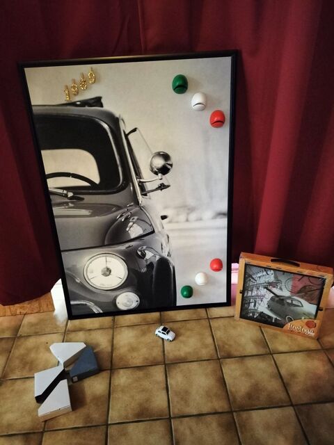 Ensemble fiat 500 don miniature et horloge murale Janzé (35)