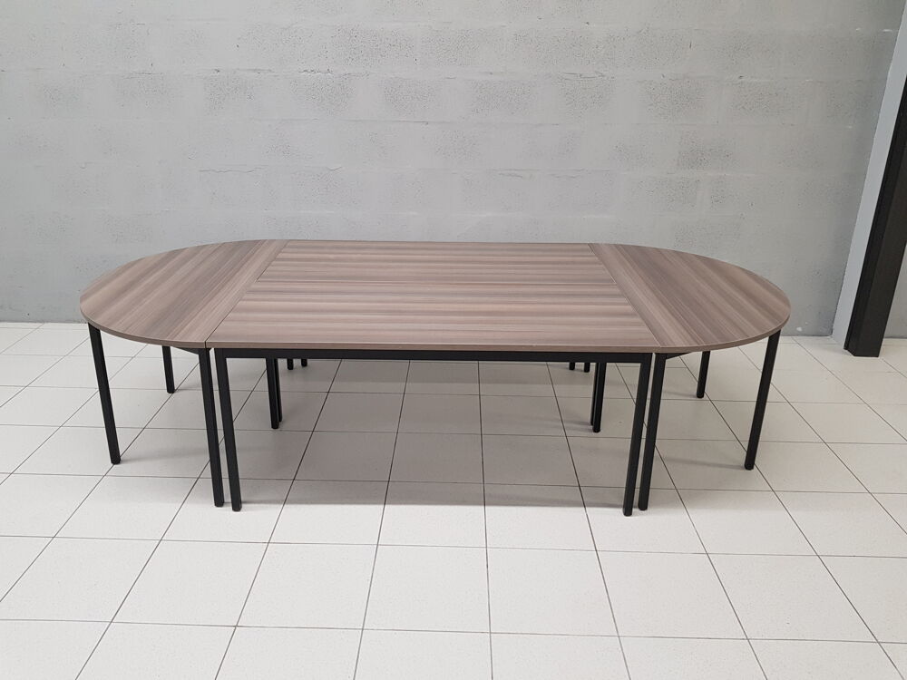Ensemble r&eacute;union 2 tables 160x70 + 2 demi-lunes 
Meubles