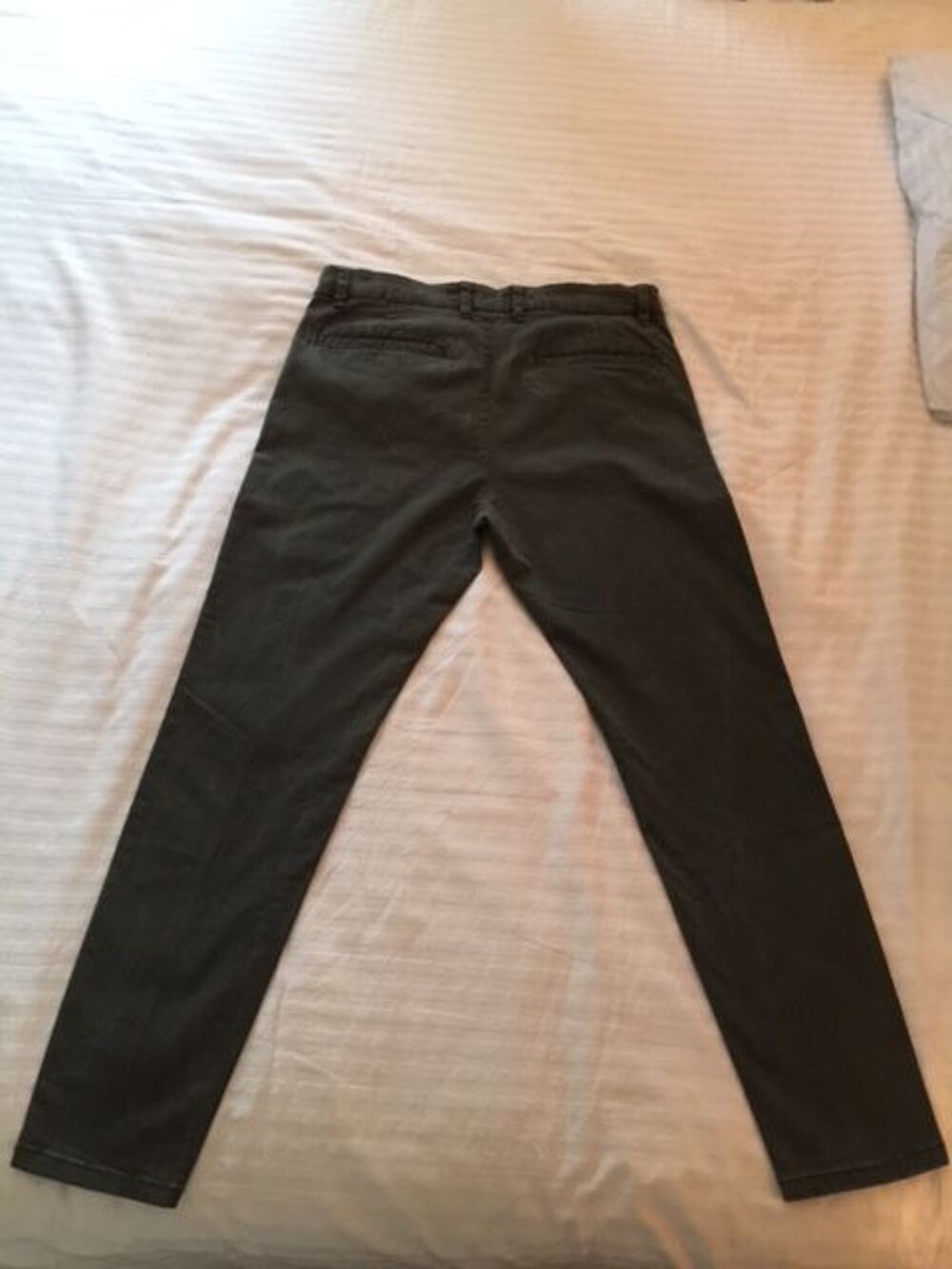 Pantalon Homme Chino Pull and Bear T.42 Gris-vert Vtements