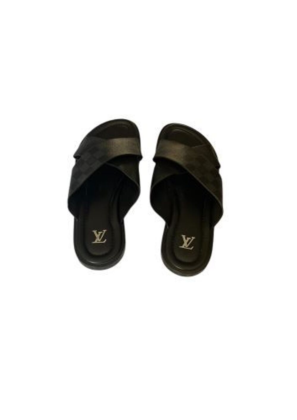 Sandales Homme Louis Vuitton ,en Cuir Gris Noir Taille 46 Chaussures