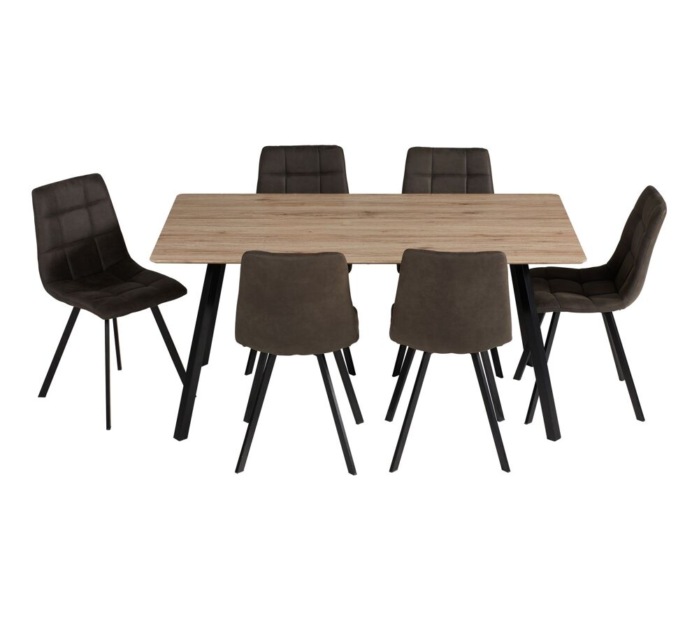 Table &agrave; manger en bois + lot de 6 chaises Meubles