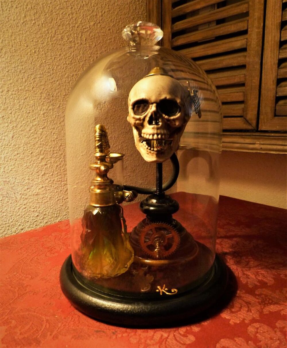 Globe de Curiosit&eacute; "SKULL OF VANITY XIX" Steampunk Décoration