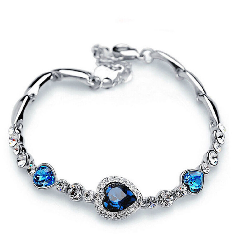 BRACELET de Faux diamant Bleu de Cristal Bijoux et montres