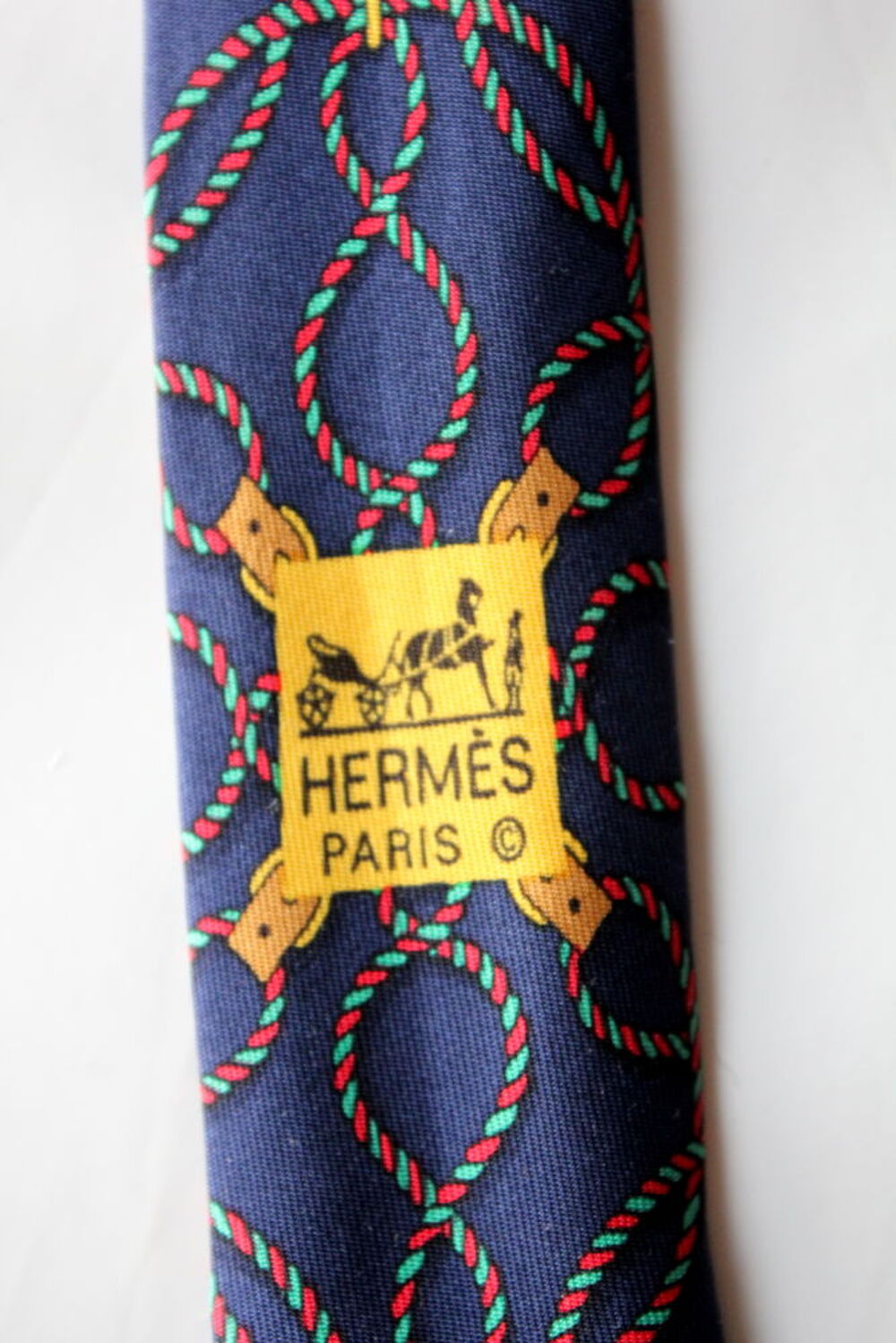 Cravate soie cordage et sangles HERMES Vtements