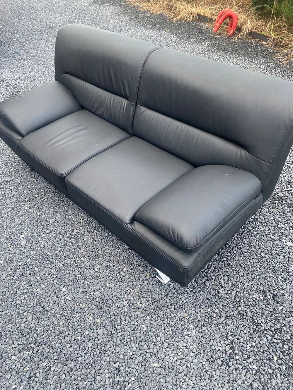 Canap&eacute; cuir noir Meubles