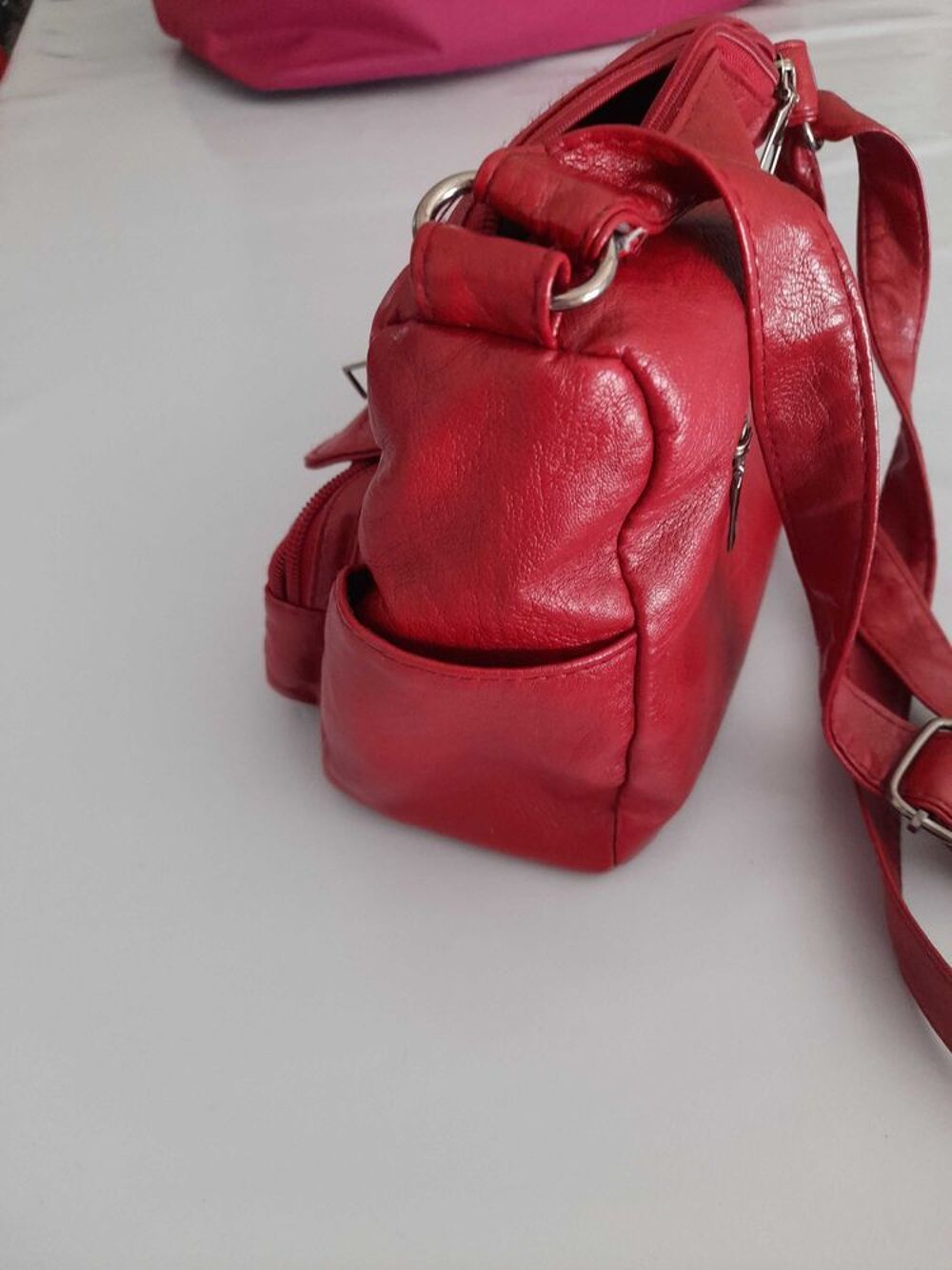 sac &agrave; mains rouge tr&egrave;s souple Maroquinerie
