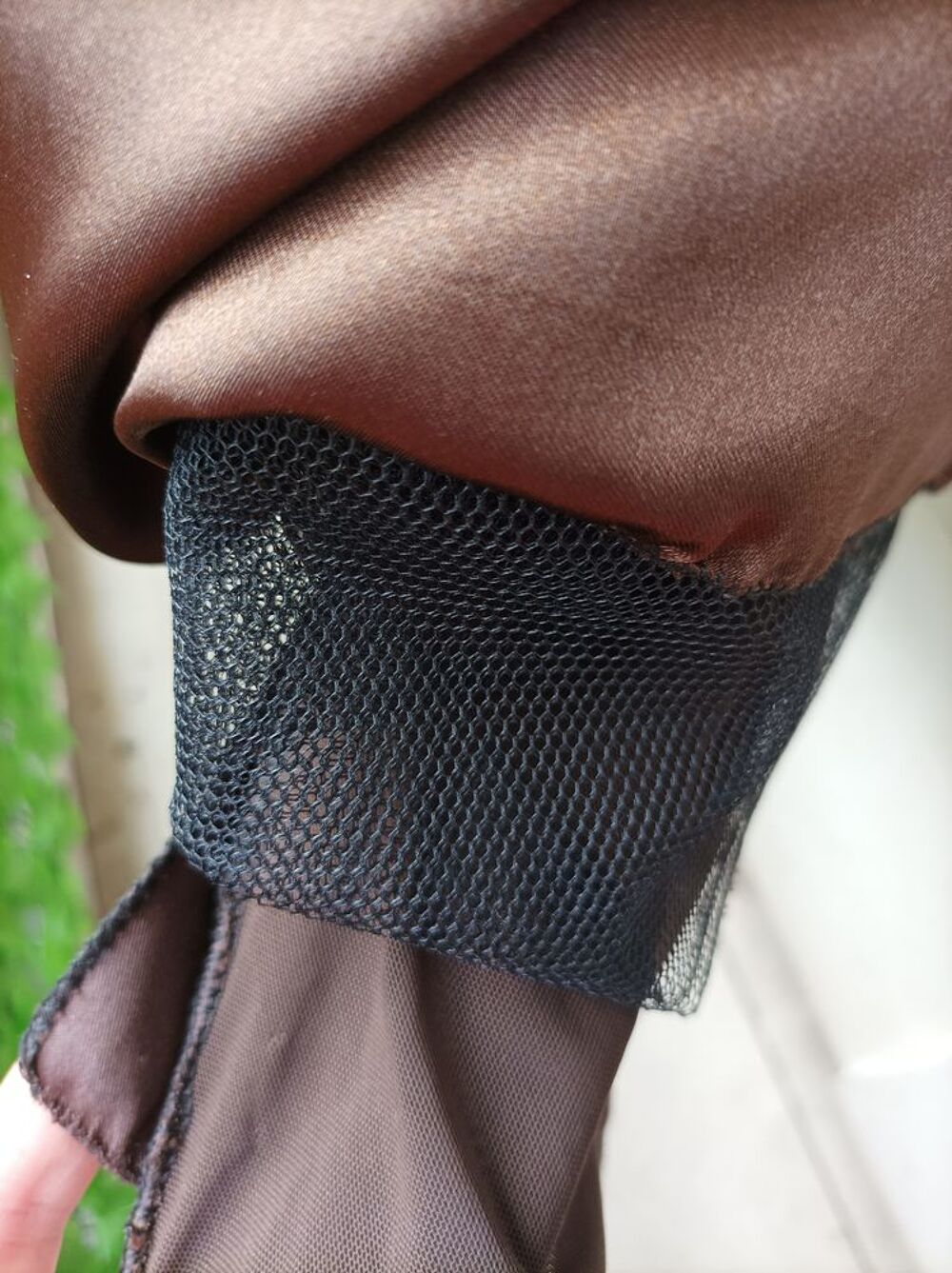 Jupe longue gros &eacute;paisseur, tulle et doublure soyeuse marron Vêtements
