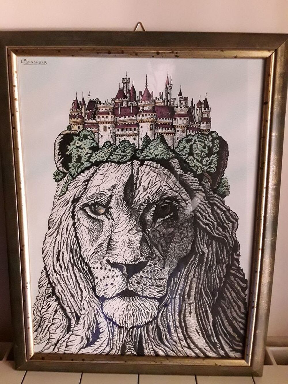 Dessin crayons huile. Décoration
