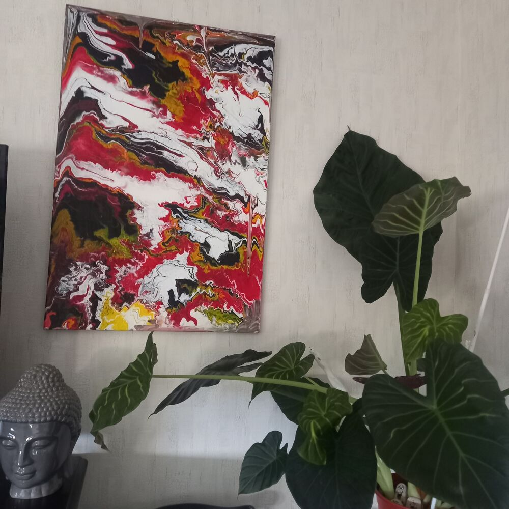 Tableau cr&eacute;ation acrylique pouring Décoration