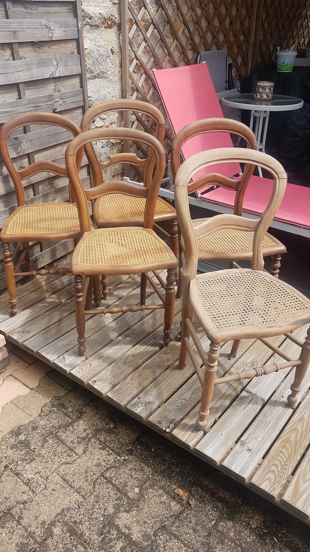 4 chaises cann&eacute;es 
Louis Philippe Meubles