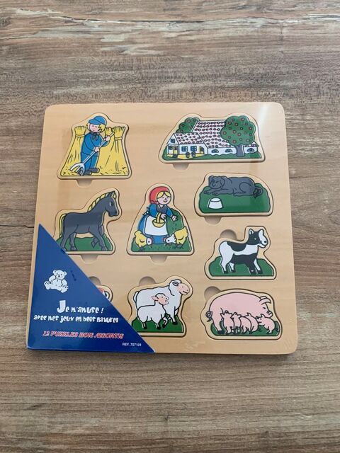 Puzzle Jouet en bois 9 pièces      Animaux - 5 Saleilles (66)