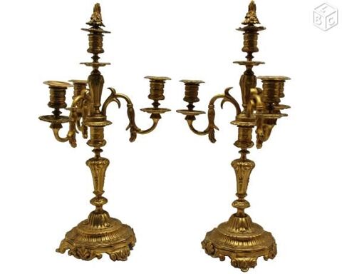 Paire de candélabres LOUIS XVI en bronze doré 500 Haute-Avesnes (62)