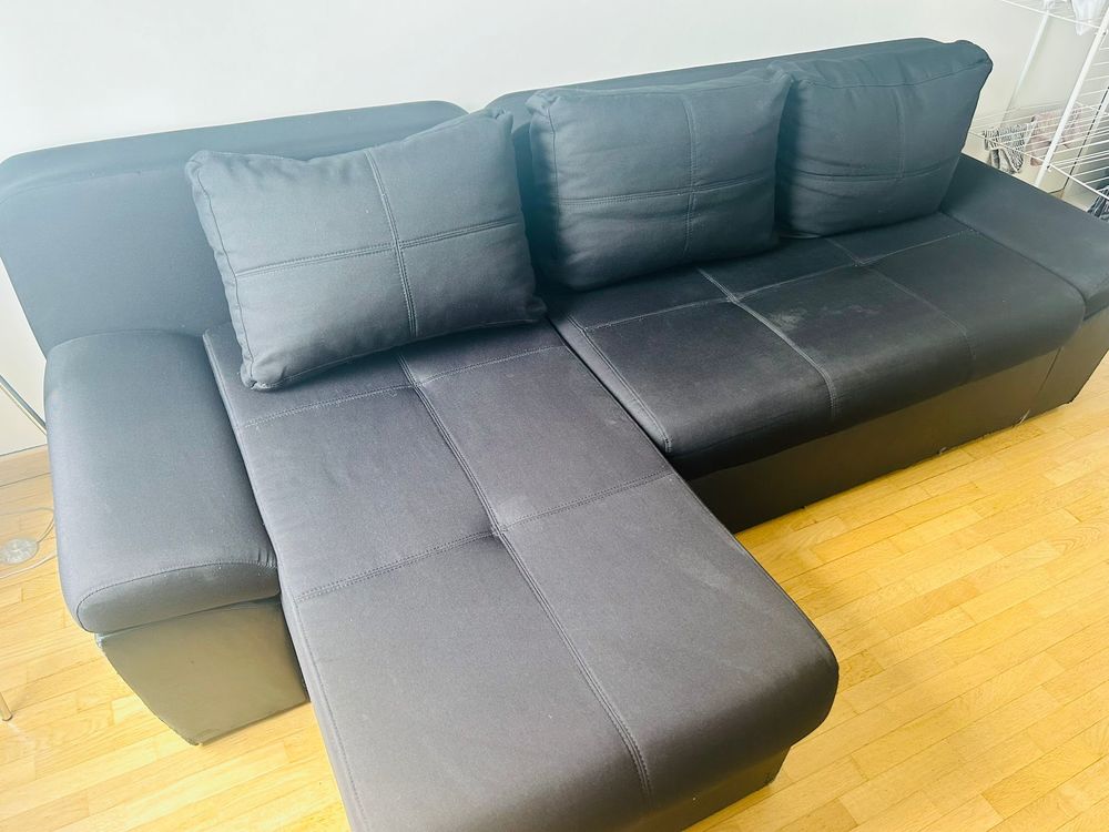 CANAPE CONVERTIBLE NOIR Meubles