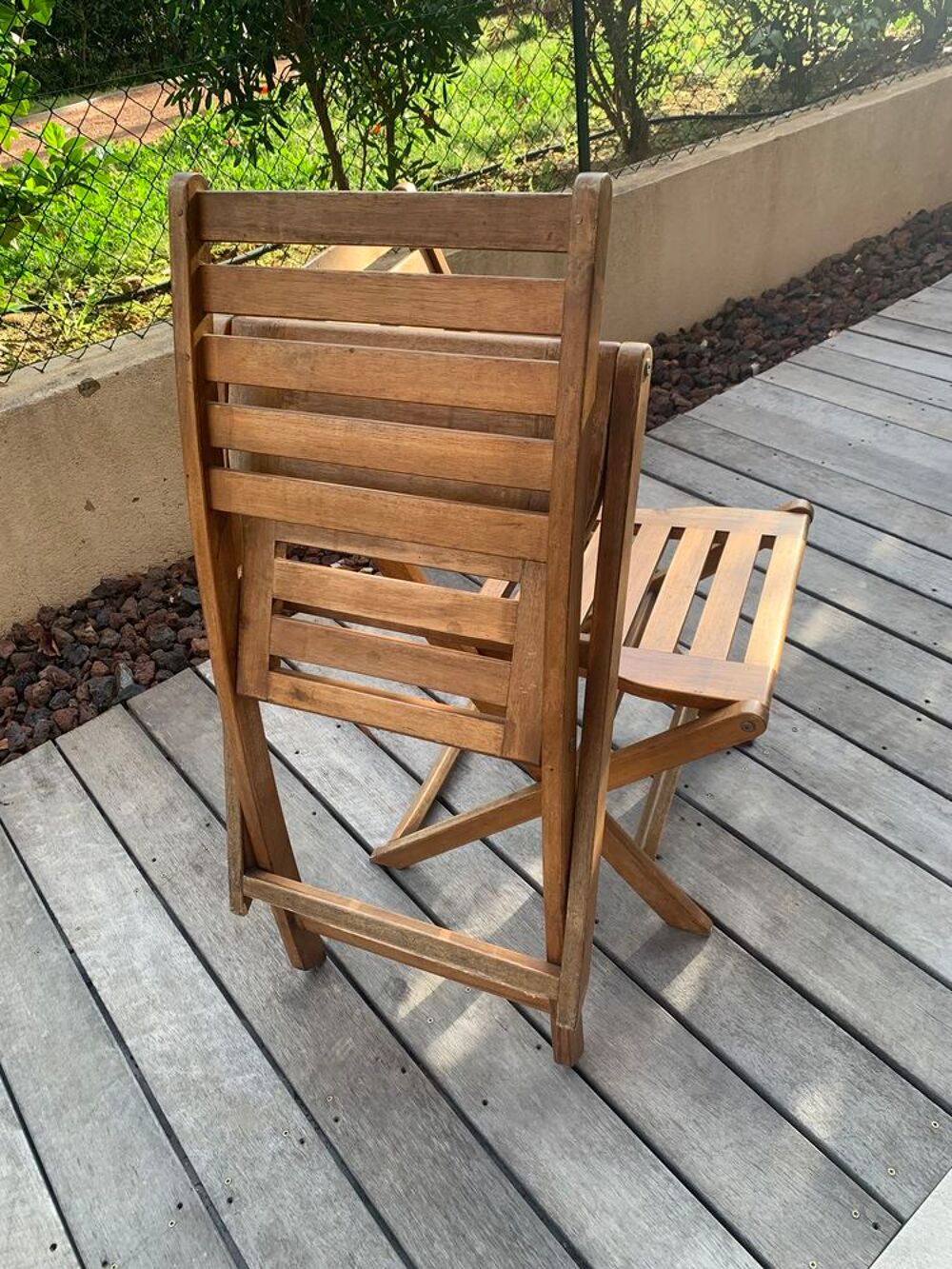 2+chaises+pliantes+en+bois+ Meubles