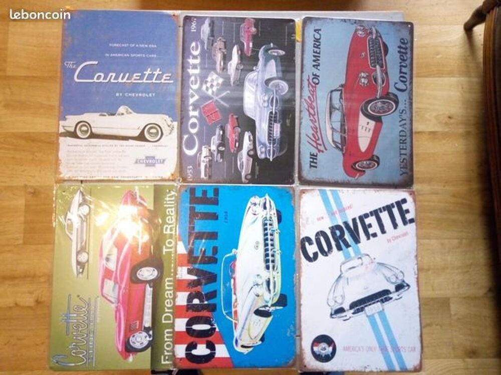 PLAQUE METAL CORVETTE VOITURE 30 CM PAR 20 CM 