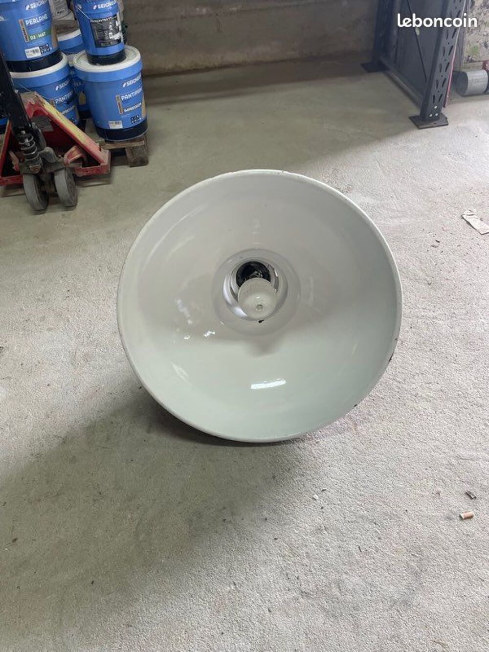 2 X Lampes industrielle ann&eacute;e 1970 M&eacute;tal 72 cm diam&egrave;tre Décoration