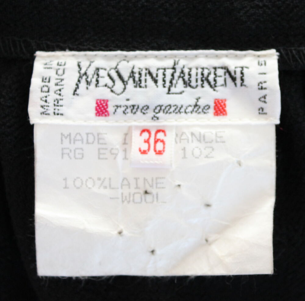 Jupe noire cr&ecirc;pe de laine drap&eacute;e YVES SAINT LAURENT Rive Gau Vêtements