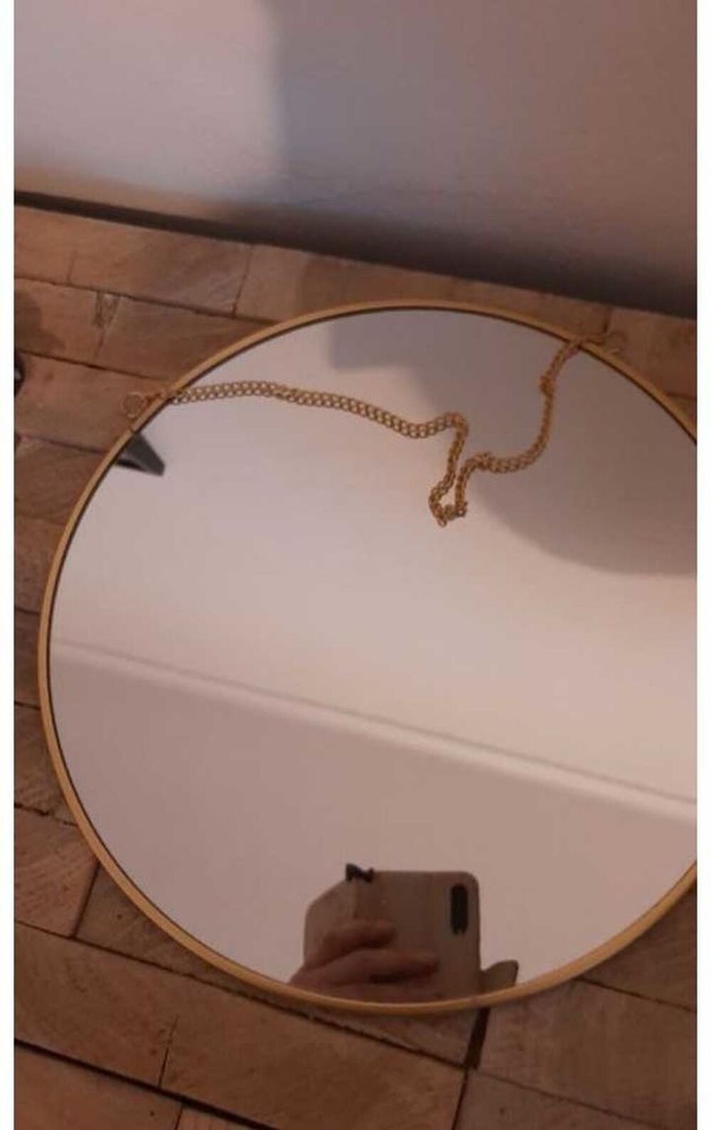 miroir rond dor&eacute; Décoration