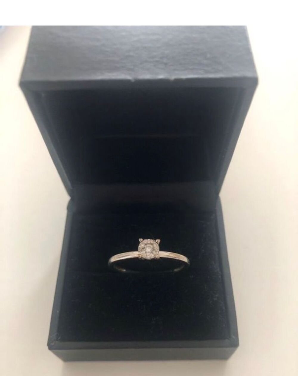 Bague solitaire or blanc taille 54 Bijoux et montres