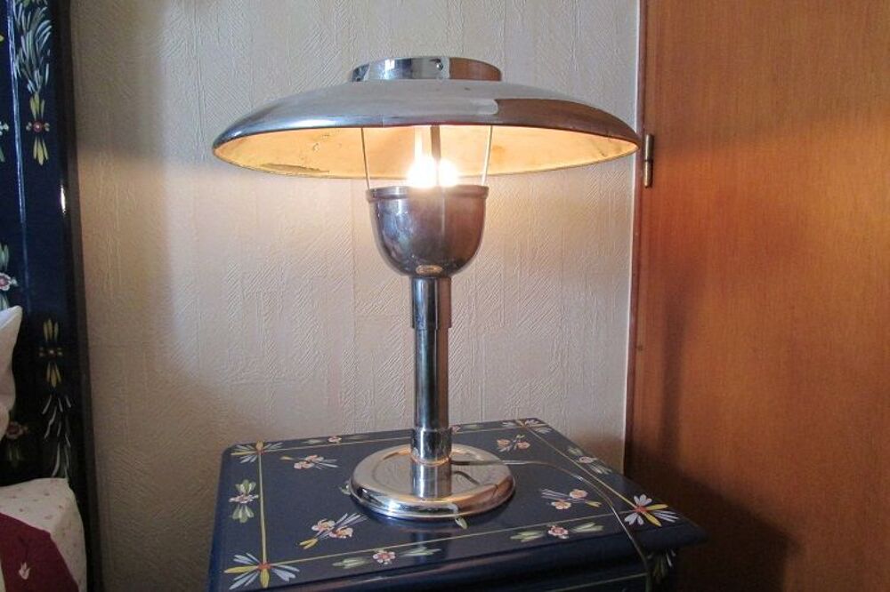 Lampe champignon Vintage chrom&eacute;e Dcoration