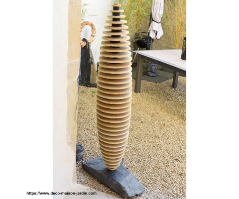 Sculpture en Ardoise et Gr�s Beige de Chine - Statue Jardin 3400 Dijon (21)